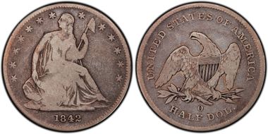 1842-O 50C Small Date, Rev. of 1839 G6