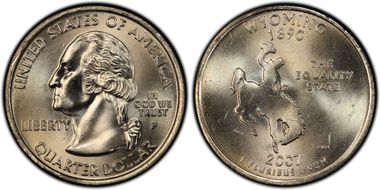 2007-P 25C Wyoming DDR FS-801 MS65