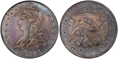 1807 50C Bearded Goddess, O-111b N1