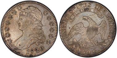 1820 50C O-108 Sq. 2, Lg Date, No Knob XF45