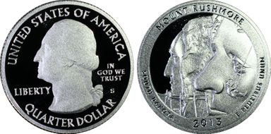 2013-S 25C Mount Rushmore NP-Silver First Strike PR70DCAM