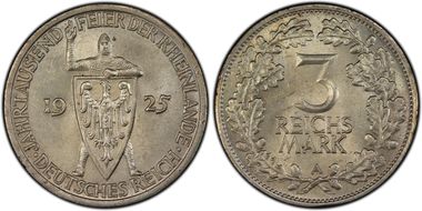 1925-A 3 Mk 1000 Years J-321 MS64