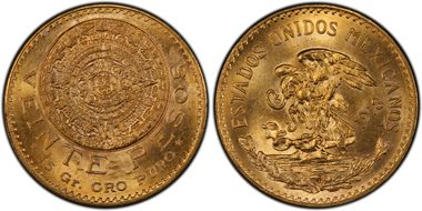 1918 20 Peso KM-478  Au MS64+