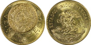 1918 20 Peso KM-478  Au MS64+