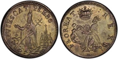 1670s NJ 1/4P Saint Patrick, Silver MS62