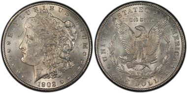 1902-O $1 VAM 54 Doubled Ear MS62