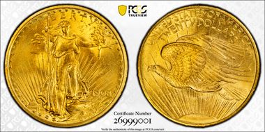 1908 $20 No Motto MS64