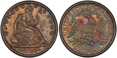 1873 50C Small Arrows RPD WB-108 AU50