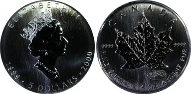 2000 $5 ML Fireworks 2000 Privy Ag MS68