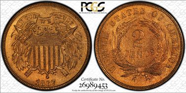 1867 2C MS65RD