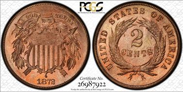 1872 2C MS65RD