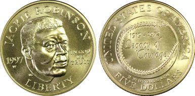 1997-W $5 Jackie Robinson MS69