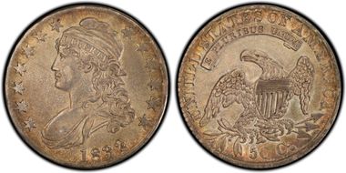 1832 50C O-105a AU53