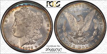 1878 7/8TF $1 Weak MS64
