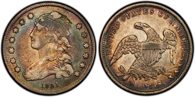 1831 25C B-5, Large Letters VF35