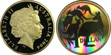 2004 $1 Holographic Kangaroos PR67DCAM