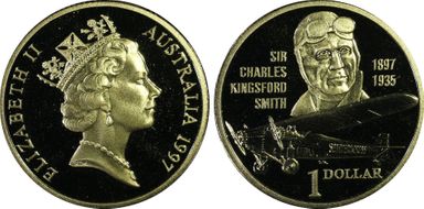 1997 $1 Kingsford Smith PR68DCAM