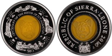 2010 $10 Birth of Joy Adamson PR68DCAM