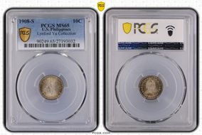1908-S 10C MS65
