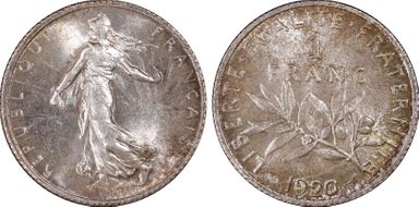 1920 1 Fr Gad-467 Semeuse MS64