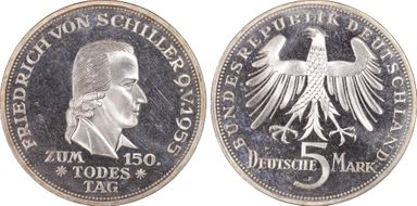 1955-F 5 Mk Schiller J-389 PR65CAM