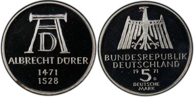 1971-D 5 Mk Durer J-410 PR67DCAM