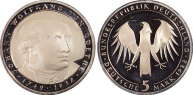 1982-D 5 Mk Goethe PR69DCAM