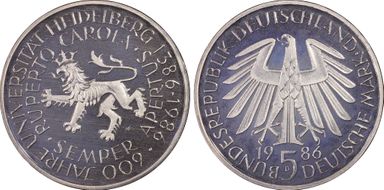 1986-D 5 Mk Heidelberg PR68CAM