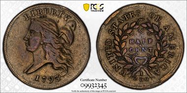 1793 1/2C VF20BN