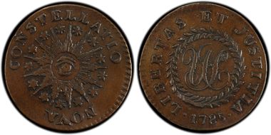 1785 C Nova 1/2P Pointed Rays AU53BN