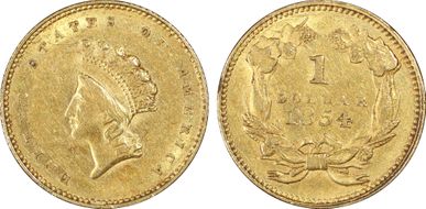 1854 G$1 Type 2 AU55