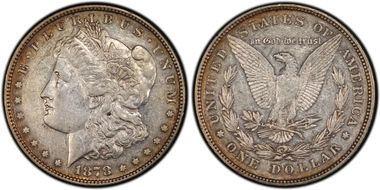 1878 8TF $1 VAM 14.8, Spiked Eye XF40