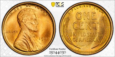 1909 1C Lincoln MS67+ RD