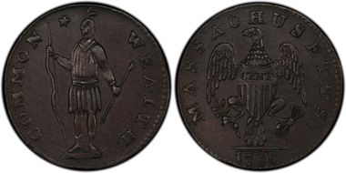 1788 Cent Massachusetts, Period AU55BN