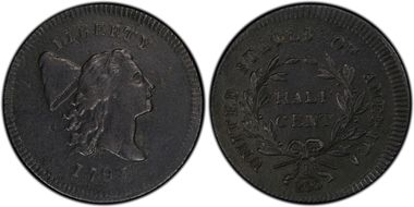 1795 1/2C Plain Edge, No Pole XF40BN