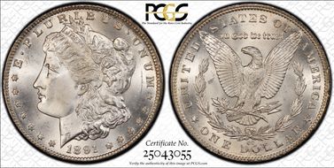 1891-CC $1 VAM 3, Spitting Eagle MS65+