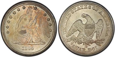 1865-S 25C MS66+ 