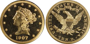 1907 $10 Liberty PR66CAM
