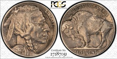 1925-S 5C 2 Feathers FS-401 XF40