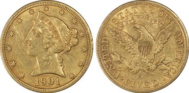 1901-S $5 AU53