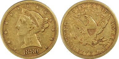 1880 $5 VF30