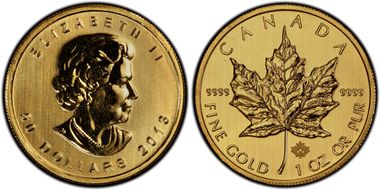 2013 $50 Maple Leaf Au MS65