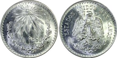 1920-M Peso KM-455  Ag MS64