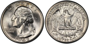 1942-D 25C DDR FS-801 MS64