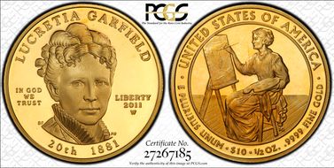 2011-W $10 Lucretia Garfield PR69DCAM