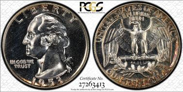 1953 25C Re-engraved TF, FS-901 PR65