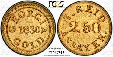 1830 $2.50 Templeton Reid AU58