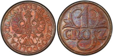 1933(w) Grosz KM-8a MS64BN