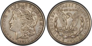 1921-S $1 VAM 1B-4, Thorn Head XF45