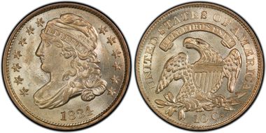 1834 10C Small 4 MS64